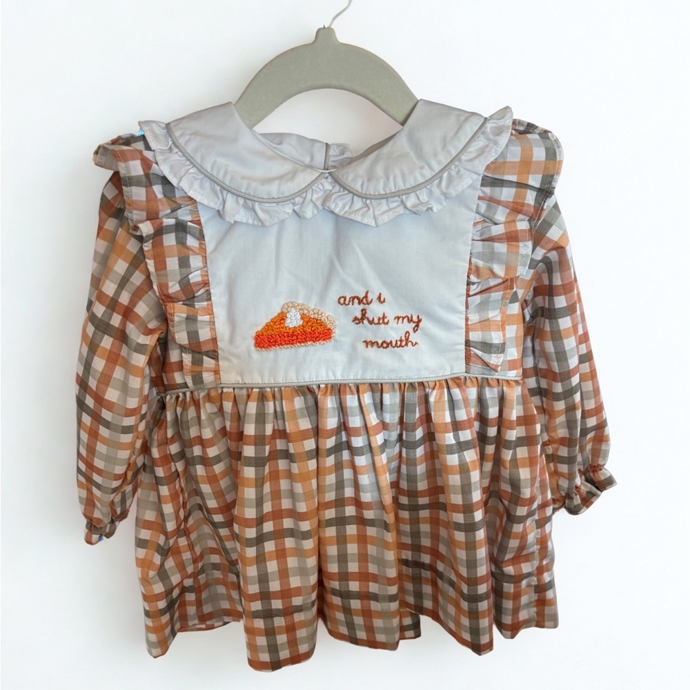 Sugar Smock a Louisiana Smocking Company — Plaid Ruffle Long Sleeve Dress